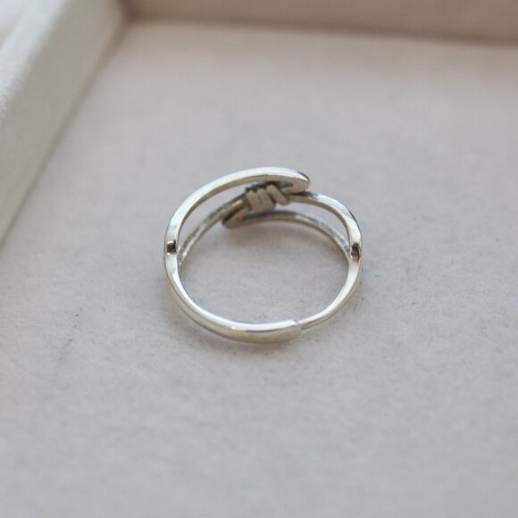 S925 Knot Link Style Adjustable Ring Sterling Silver Stamped S925 - Picture 3 of 4